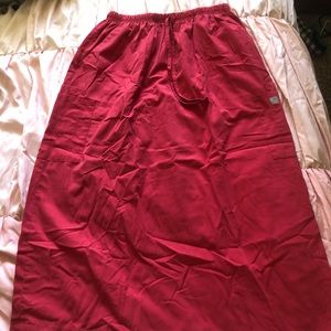 Red scrub skirt/top butter soft brand
